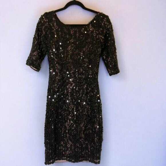 Le Chateau Lace Fitted 3/4 Sleeve Dress - Size Extra Small - Picture 2 of 8